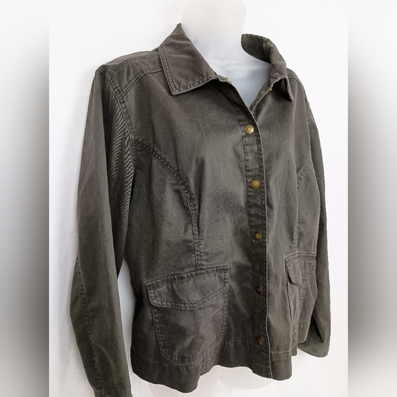 Chico's Denim Western Jacket Brown Embroidered Studded Denim Boho(#1,343)(C) - Picture 6 of 11